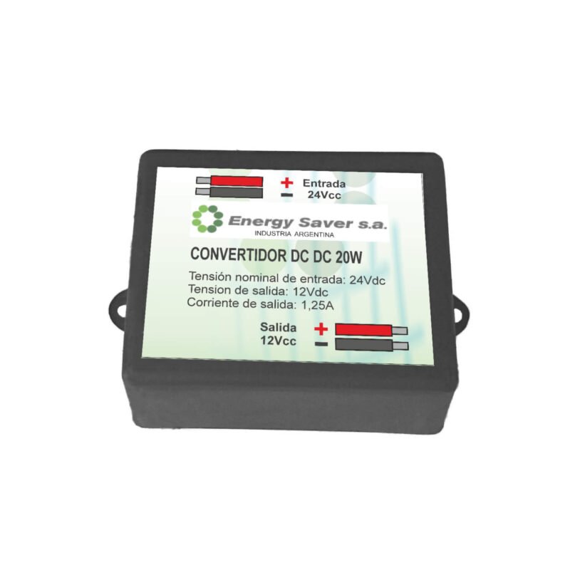 Convertidor 12Vcc a 5Vcc 1,5A 10W Gabinete Plastico Escritorio