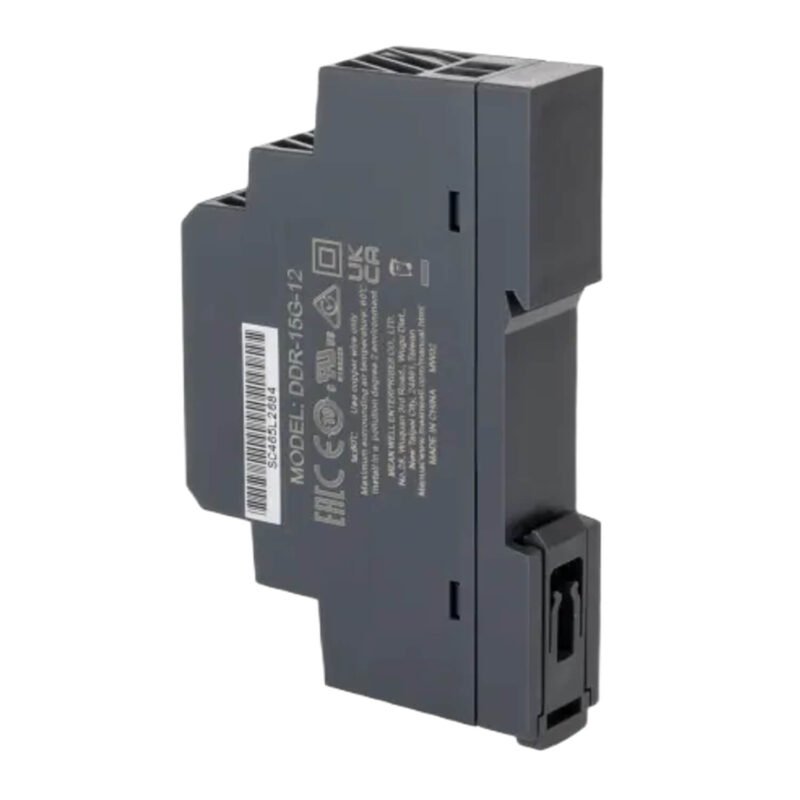 Convertidor Mean Well 18~75Vcc a 3,3V 4,5A 15W Industrial Gabinete Plastico Riel Din | DDR-15L-3.3
