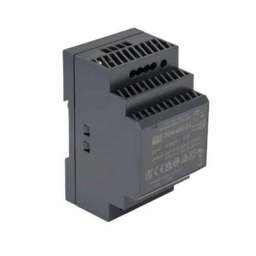 Convertidor Mean Well 18~75Vcc a 5V 12A 60W Industrial Gabinete Plastico Riel Din | DDR-60L-5