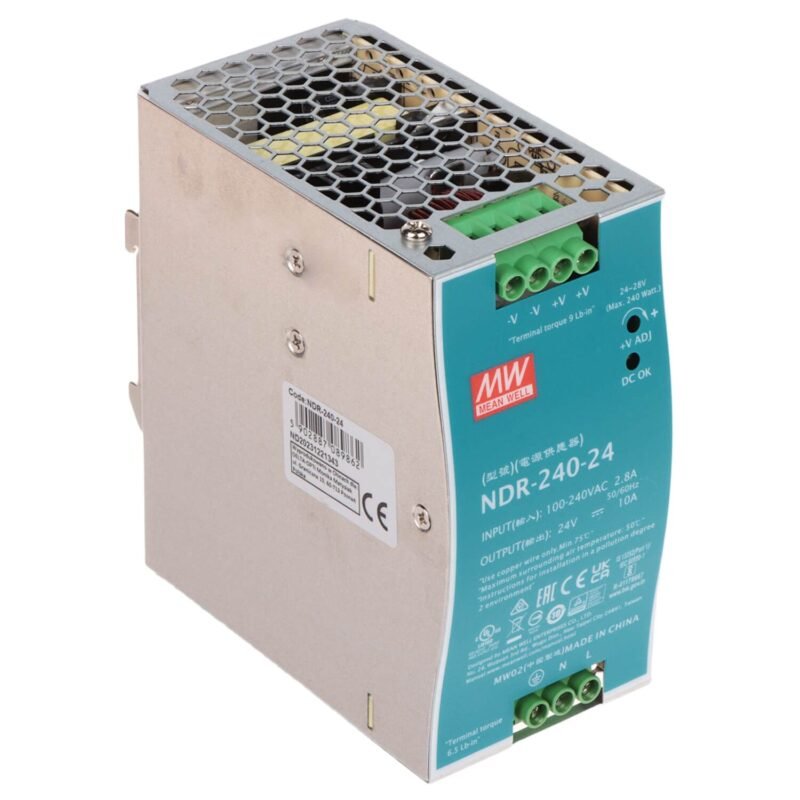 Fuente Switching Mean Well 48V 5A 240W Industrial PFC Riel Din | NDR-240-48