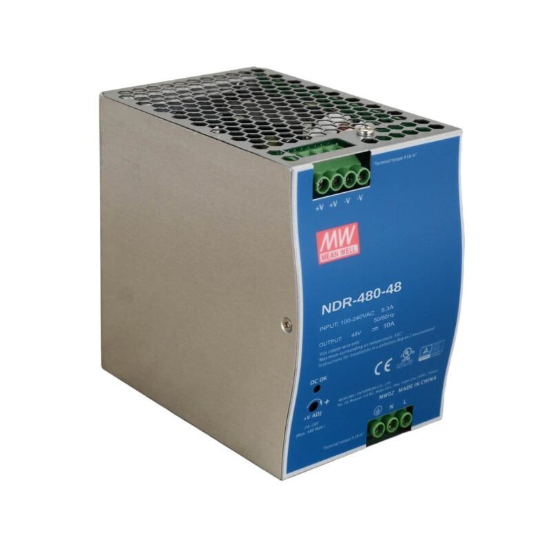 Fuente Switching Mean Well 48V 10A 480W Industrial PFC Riel Din | NDR-480-48