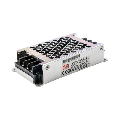 Convertidor Mean Well 18~72Vcc a 3,3V 6A 20W Industrial Gabinete Metalico Modular Apto Transporte | RSD-30L-3.3