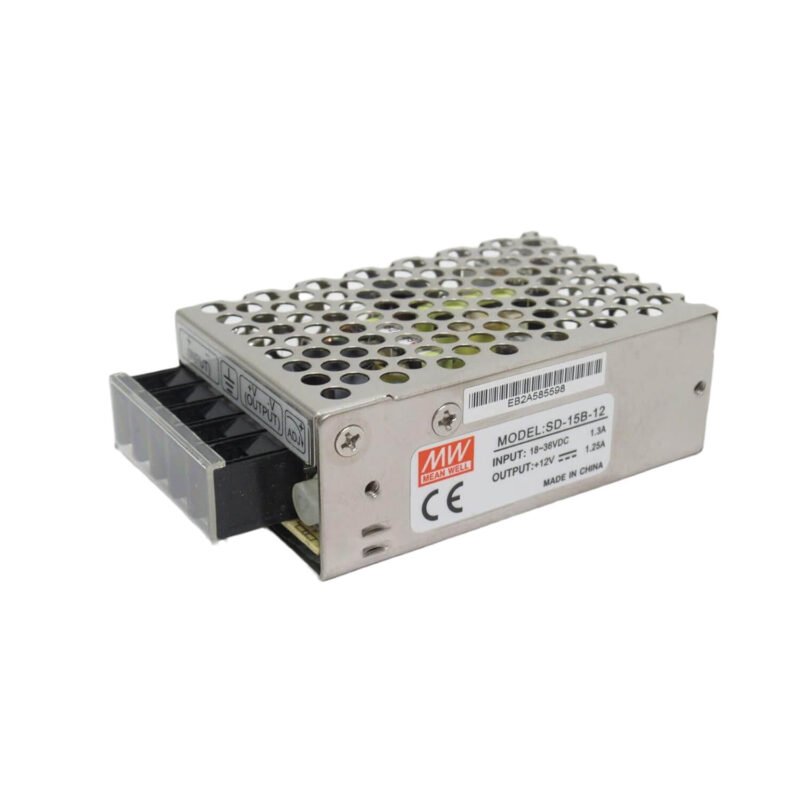 Convertidor Mean Well 18~36Vcc a 24V 0,625A 15W Industrial Gabinete Metalico Modular | SD-15B-24