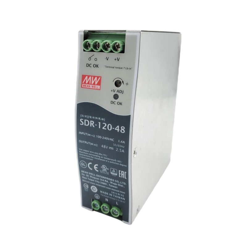 SDR120-01 Fuente Switching Mean Well 48V 2,5A 120W Industrial PFC Riel Din | SDR-120-48