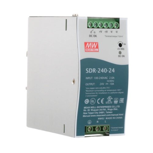 SDR240-01 Fuente Switching Mean Well 48V 5A 240W Industrial PFC Riel Din | SDR-240-48