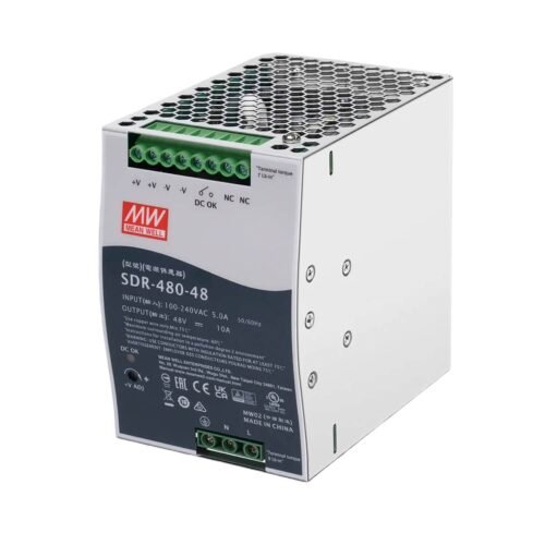 Fuente Switching Mean Well 48V 10A 480W Industrial PFC Riel Din | SDR-480-48