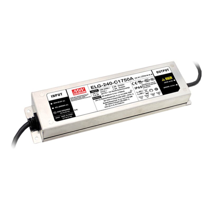 Driver LED Mean Well 54Vcc 4.45A 240.3W CV+CC Timer Dimming Metalico IP67 | ELG-240-54D2