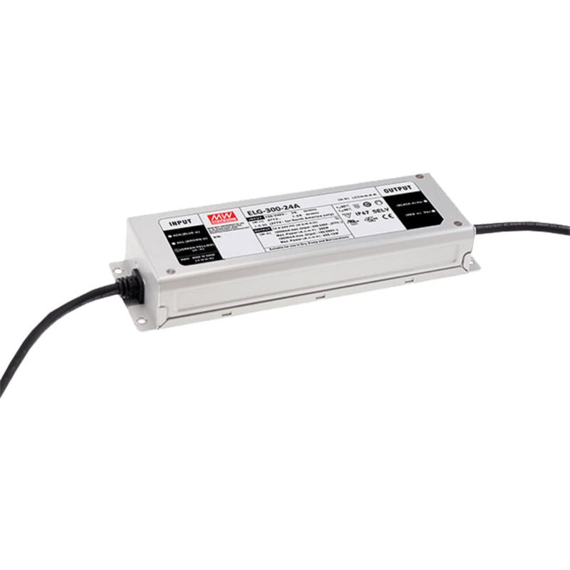 Driver LED Mean Well 12Vcc 22A 264W CV+CC Potenciometro Metalico IP67 | ELG-300-12A