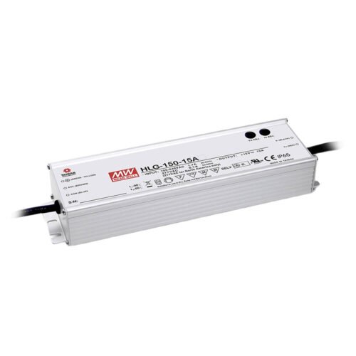 Driver LED Mean Well 12Vcc 12.5A 150W CV+CC 0-10V/PWM Metalico IP67 | HLG-150H-12B