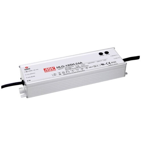 Driver LED Mean Well 12Vcc 13A 156W CV+CC 0-10V/PWM Metalico IP67 | HLG-185H-12B