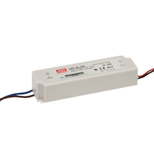 LPC-35-01 Fuente Switching Driver Led Mean Well 700mA 33.6W CC 9-48V Plastico IP67 | LPC-35-700