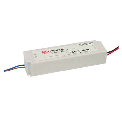 LPV-100-01 Fuente Switching Driver Led Mean Well 5Vcc 12A 60W CV Plastico IP67 | LPV-100-5