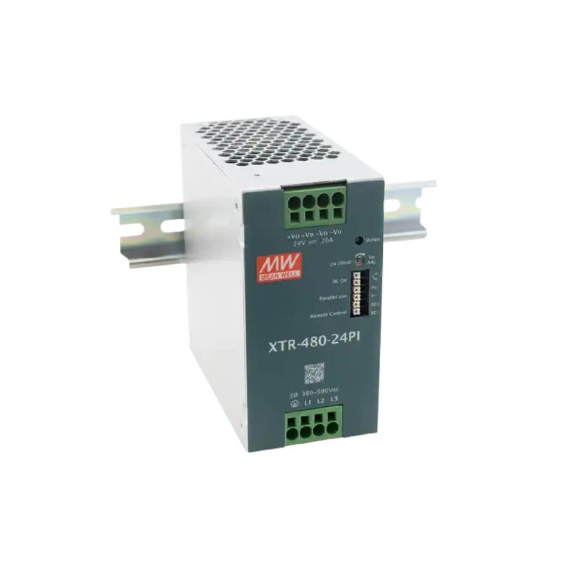 Fuente Switching Mean Well Trifasica 48V 10A 480W Industrial Slim Riel Din | XTR-480-48