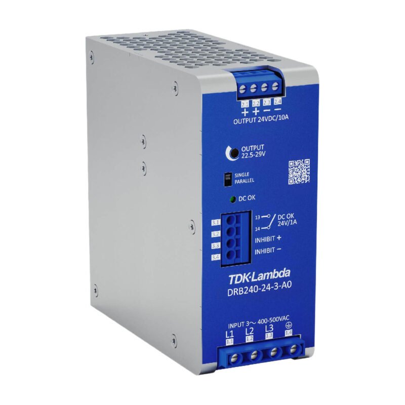 DRB2403A0-01 Fuente Switching TDK Lambda 24V 10A 240W Industrial Trifasica Riel Din Terminales Tornillo | DRB240-24-3-A0