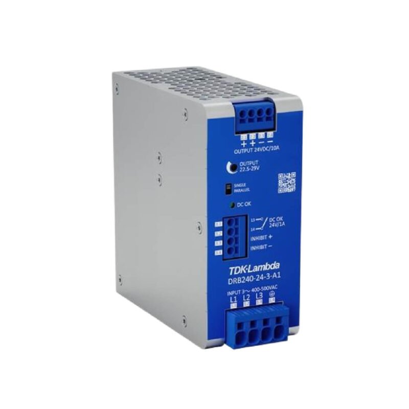 DRB2403A1-01 Fuente Switching TDK Lambda 24V 10A 240W Industrial Trifasica Riel Din Terminales Push-In | DRB240-24-3-A1