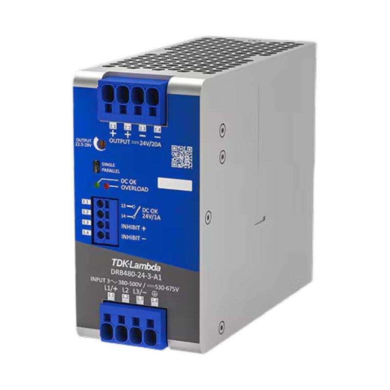 DRB4803A1-01 Fuente Switching TDK Lambda 24V 20A 480W Industrial Trifasica Riel Din Terminales Push-In | DRB480-24-3-A1