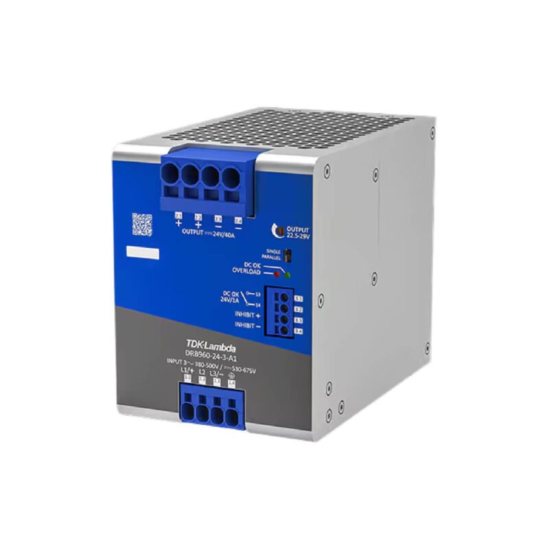 Fuente Switching TDK Lambda 24V 40A 960W Industrial Trifasica Riel Din Terminales Push-In | DRB960-24-3-A1